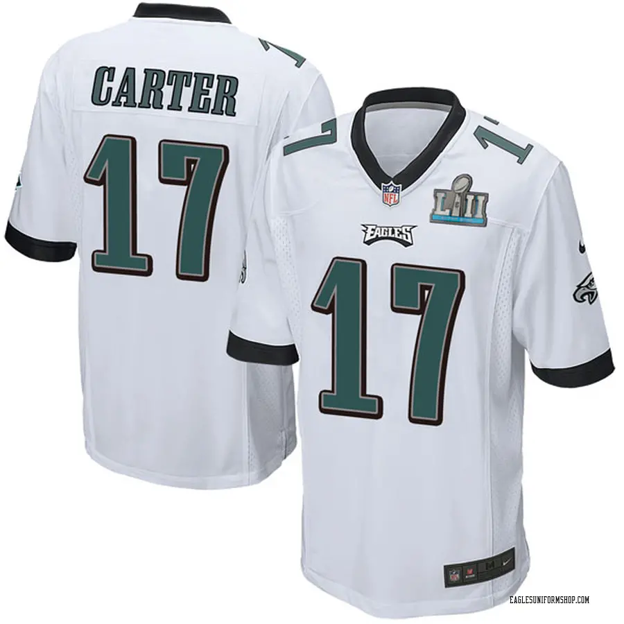 Nike Cris Carter Philadelphia Eagles Youth Game White Super Bowl LII Jersey