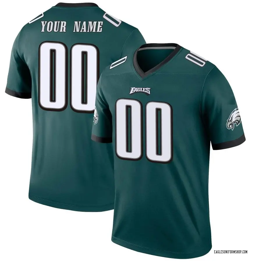 Nike Custom Philadelphia Eagles Youth Legend Green Jersey