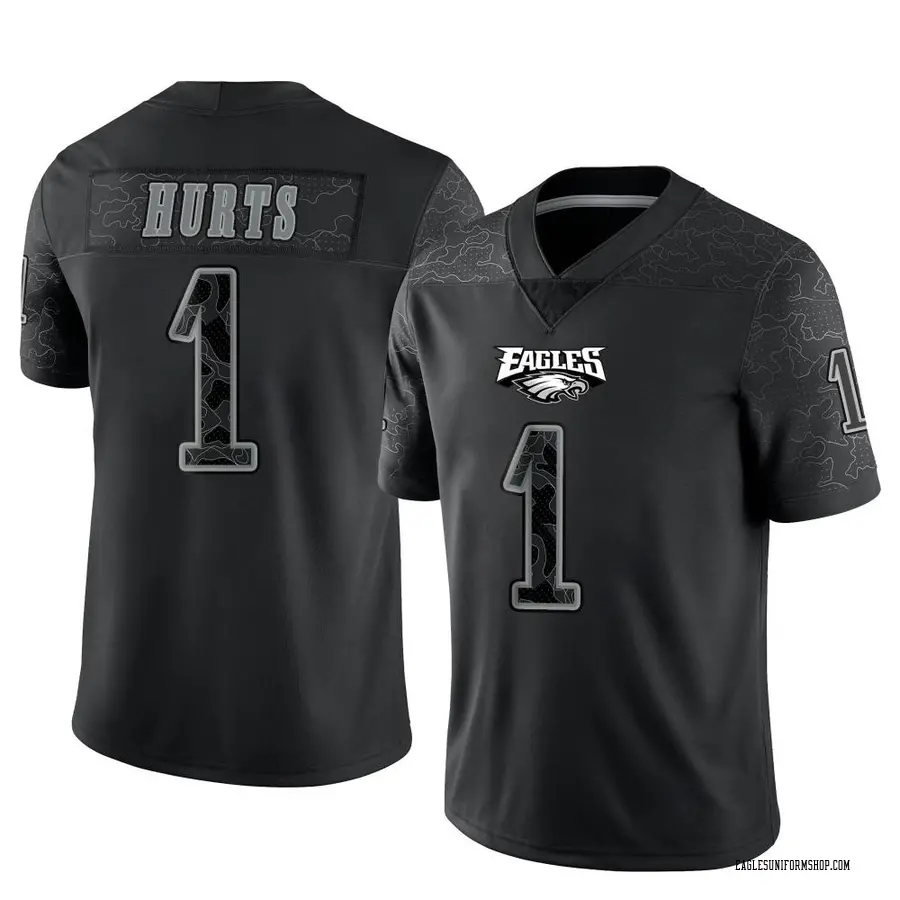 Men's Philadelphia Eagles Jalen Hurts Nike Black RFLCTV Limited Jersey