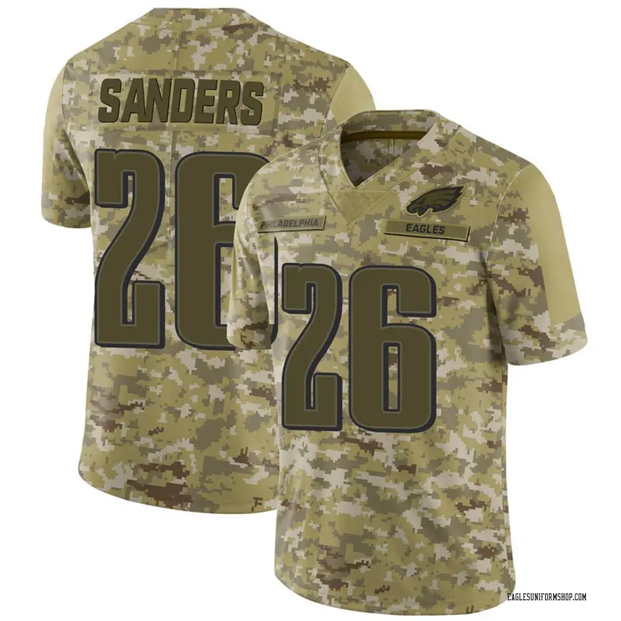 Youth Philadelphia Eagles Miles Sanders Camo 2019 Salute To Service Game  Jersey - Bluefink